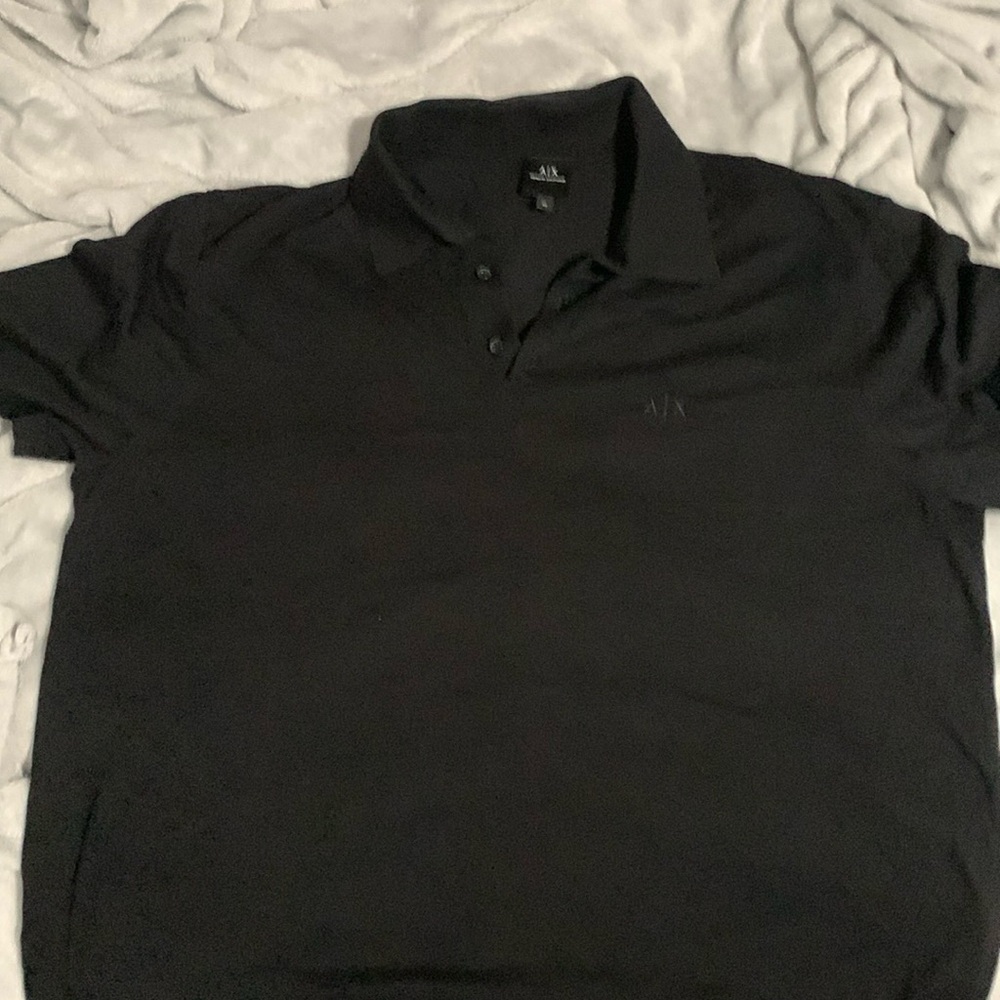 Mens all black armani exchange colour shirt